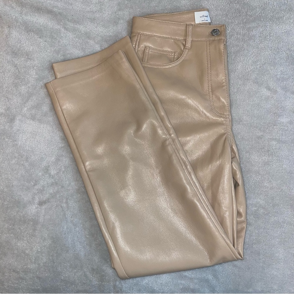 Aritzia Wilfred Melina Pant High Waisted Vegan Leather Pants